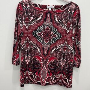 Cabi Red Paisley Top